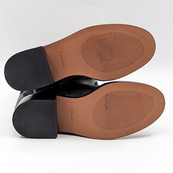 Linea Paolo Women Kamile Black Leather Wide Calf Buckle Knee Riding Boots 6.5WC - Picture 3 of 11